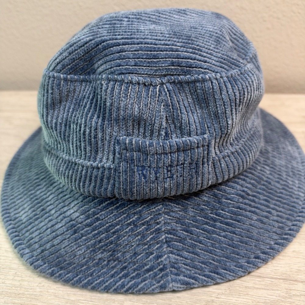 Anthropologie Wyeth Corduroy Bucket Hat One Size Relaxed Blue Textured Boho
